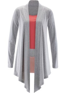 Футболка 2 в 1 с длинным рукавом (коралловый в полоску) Bonprix