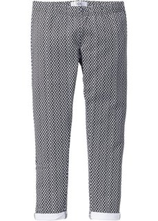 Стрейтчевые брюки с рисунком (черный/белый с узором) Bonprix