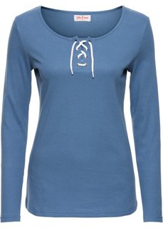 Футболка с длинным рукавом (хаки) Bonprix