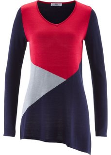 Асимметричный пуловер (светло-серый меланж) Bonprix