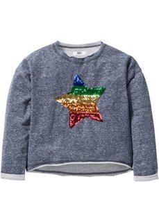 Свитшот с аппликацией из пайеток (серый меланж) Bonprix