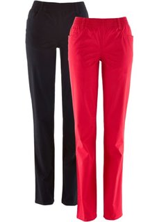 Брюки-стретч (2 шт.) (серый деним + черный) Bonprix