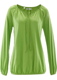 Футболка из материала с эффектом фламме с длинным рукавом (темно-синий) Bonprix