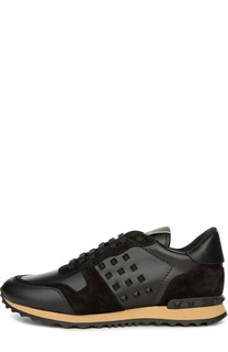 Кроссовки с кожаными вставками Valentino