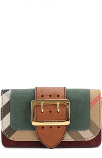 Сумка Small Buckle с отделкой из клетчатого текстиля Burberry