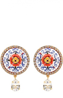 Серьги-клипсы с орнаментом и кристаллами Dolce &amp; Gabbana