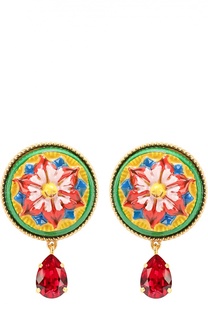 Серьги-клипсы с орнаментом и кристаллами Dolce &amp; Gabbana