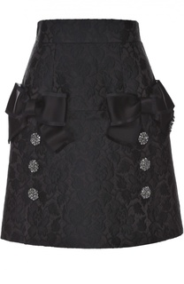 Мини-юбка с фактурной отделкой и бантами Dolce &amp; Gabbana