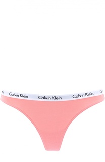 Хлопковые трусы с логотипом бренда Calvin Klein