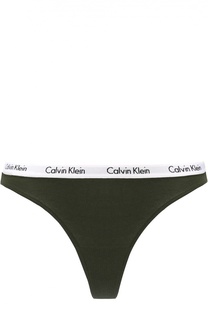 Хлопковые трусы с логотипом бренда Calvin Klein