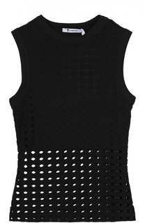 Облегающий топ без рукавов с перфорацией T by Alexander Wang