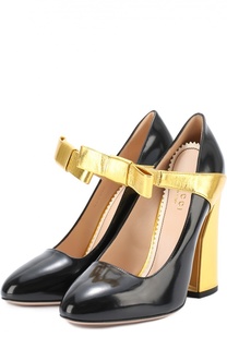 Кожаные туфли Nimue с бантом Gucci