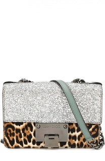 Сумка Rebel Soft mini с глиттером и леопардовым принтом Jimmy Choo