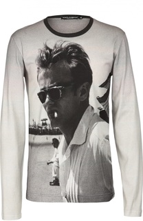 Хлопковый лонгслив с принтом James Dean Dolce &amp; Gabbana