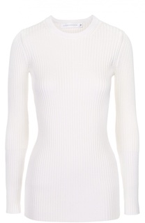 Облегающий пуловер фактурной вязки с круглым вырезом Victoria Beckham