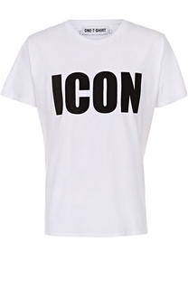 Хлопковая футболка с контрастной надписью One-T-Shirt