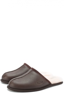 Кожаные домашние туфли с внутренней меховой отделкой UGG Australia