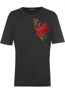 Хлопковая футболка с вышивкой Dolce &amp; Gabbana