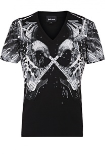 Хлопковая футболка с принтом Just Cavalli
