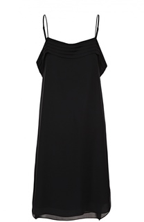 Шелковое платье с открытыми плечами и оборками T by Alexander Wang