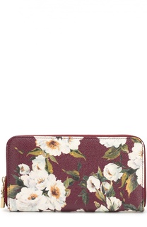 Кошелек на молнии из кожи с принтом Dolce &amp; Gabbana
