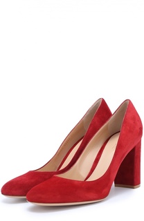 Замшевые туфли Linda на устойчивом каблуке Gianvito Rossi