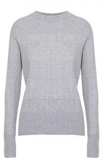 Кашемировый пуловер фактурной вязки с круглым вырезом Giorgio Armani