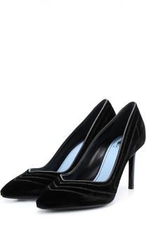 Замшевые туфли с прострочкой Lanvin