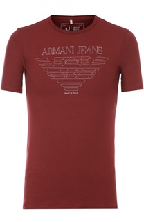 Хлопковая футболка с принтом Armani Jeans