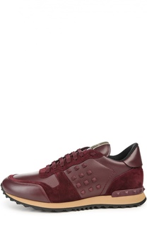 Кожаные кроссовки с шипами Valentino