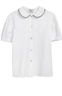 Хлопковая блуза с коротким рукавом Caf