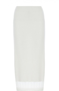 Кашемировая юбка-миди с полупрозрачной вставкой Victoria Beckham