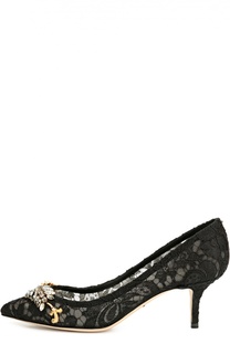 Кружевные туфли Rainbow Lace с декором Dolce &amp; Gabbana