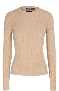 Кашемировый пуловер фактурной вязки с круглым вырезом Polo Ralph Lauren
