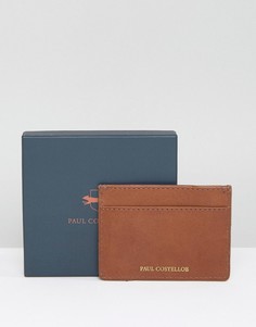 Светло-коричневая кожаная кредитница Paul Costelloe - Рыжий