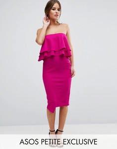 Фактурное платье-футляр с рюшами ASOS PETITE - Фиолетовый