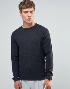 Трикотажный джемпер с круглым вырезом Selected Homme - Серый