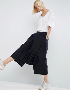 Юбка-шорты с плиссированным верхним слоем ASOS WHITE - Темно-синий
