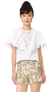 Оборчатый блузка с короткими рукавами Giambattista Valli