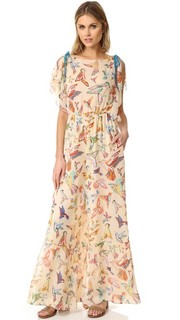 Print Birds Flare Jumpsuit RED Valentino
