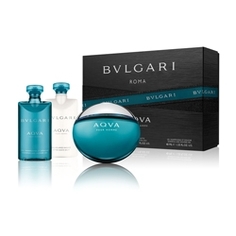BVLGARI Подарочный набор Aqva pour Homme Туалетная вода, спрей 50 мл + Бальзам после бритья 40 мл + Гель для душа 40 мл