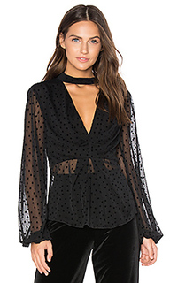 Velvet spot mesh blouse - NICHOLAS