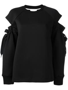 drawstring cold shoulder sweatshirt DKNY