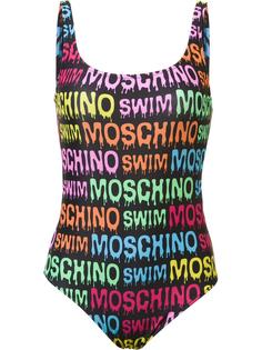 слитный купальник с принтом логотипа Moschino