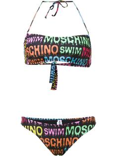 бикини с принтом логотипа Moschino
