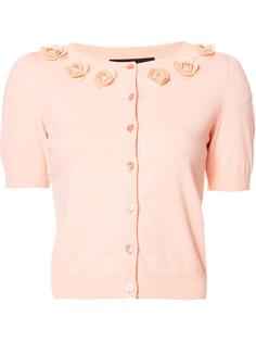 кардиган с короткими рукавами и цветочным украшением  Boutique Moschino