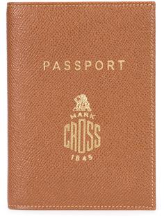 обложка для паспорта с тисненым логотипом Mark Cross