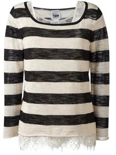 lace detailing striped blouse Twin-Set