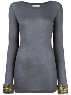 metallic cuffs aplique T-shirt Pierre Balmain