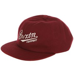 Бейсболка с прямым козырьком Brixton Fenway Cap Burgundy